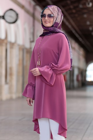 Feryal Büyük Beden Pantolon Tunik Tesettür Takım Gülkurusu