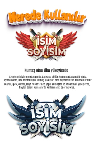 Kıyafet Etiketi - Okul Kıyafet Kumaş Etiketi Kreş Anaokulu İlkokul Kıyafet Kumaş Etiketi Set13 Karışık