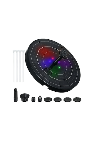 Güneş Enerjili Su Fıskiyesi Pompası Dış Mekan Dekorasyonları, Kuş Banyosu/göl/park/bahçe/yüzme Havuzu İçin 6 Uçlu Güneş Enerjili Su Fıskiyesi Pompası