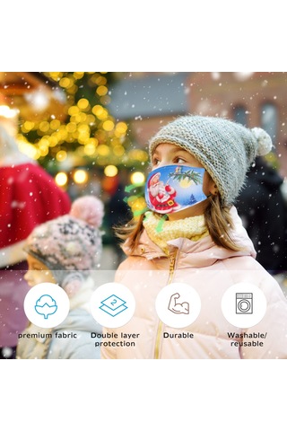 Wezone "yeniden Kullanılabilir Yıkanabilir Noel Desenli Maske - Çocuk Ve Yetişkinler İçin Rahat Koruma" Çok Renkli