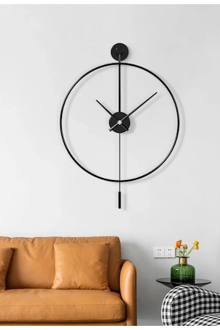 MetaQuartz Aksesuar (Büyük Boy-50*75 cm)Siyah Tiktok - Siyah 35 Cm Akrep Yelkovan , Modern Siyah