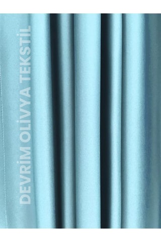 Shy Tekstil Lüks 1. Sınıf Düz Dikim Açık Indigo Ada Fon Perde En X Yükseklik MAvi Mavi