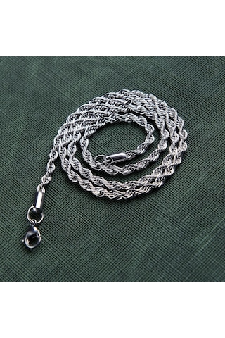 Burgulu Ince Çelik Erkek Kolye Zincir Takı Aksesuar K24 T5 Çelik