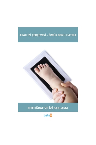 Bebek El Ayak İzi Fotoğraf Çerçevesi Mürekkepsiz Baskı Kiti İle Güvenli Anı Saklama Seti