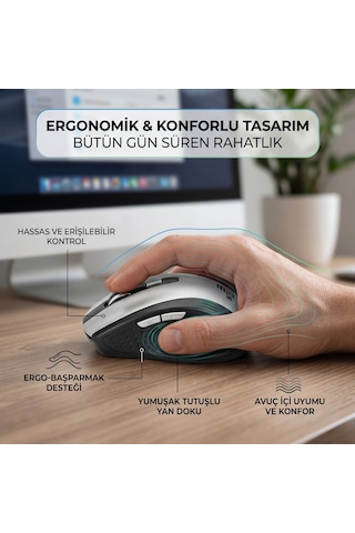 Kablosuz Mouse Gümüş, 2.4ghz Tak-çalıştır Hızlı Kurulum Ofis İçin Mouse, Kompakt Tasarım Mini Mouse Diğer