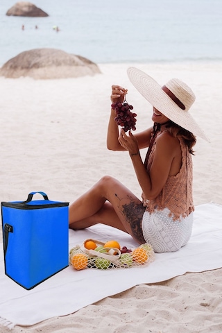 25 Lt. Termos Çanta - Isı Yalıtımlı Yemek Taşıma Çantası Kamp Piknik Plaj Soğuk Tutucu Termal Çanta Mavi