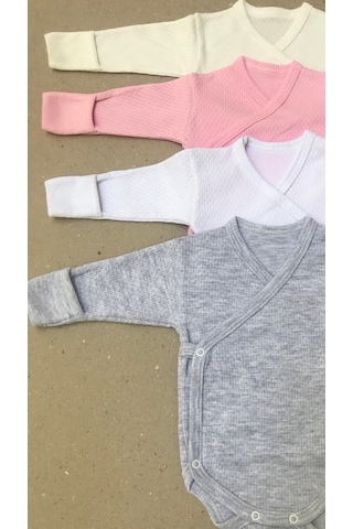 Özdemirlitekstil Bebelino Çıtçıtlı Badi Kruvaze (4 Lü Paket) (456578077) Çok Renkli