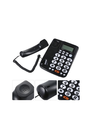 Yunboo Büyük Tuşlu, Hafızalı, Alarmlı Masaüstü Sabit Telefon - 5 Seviye Ekran Parlaklığı