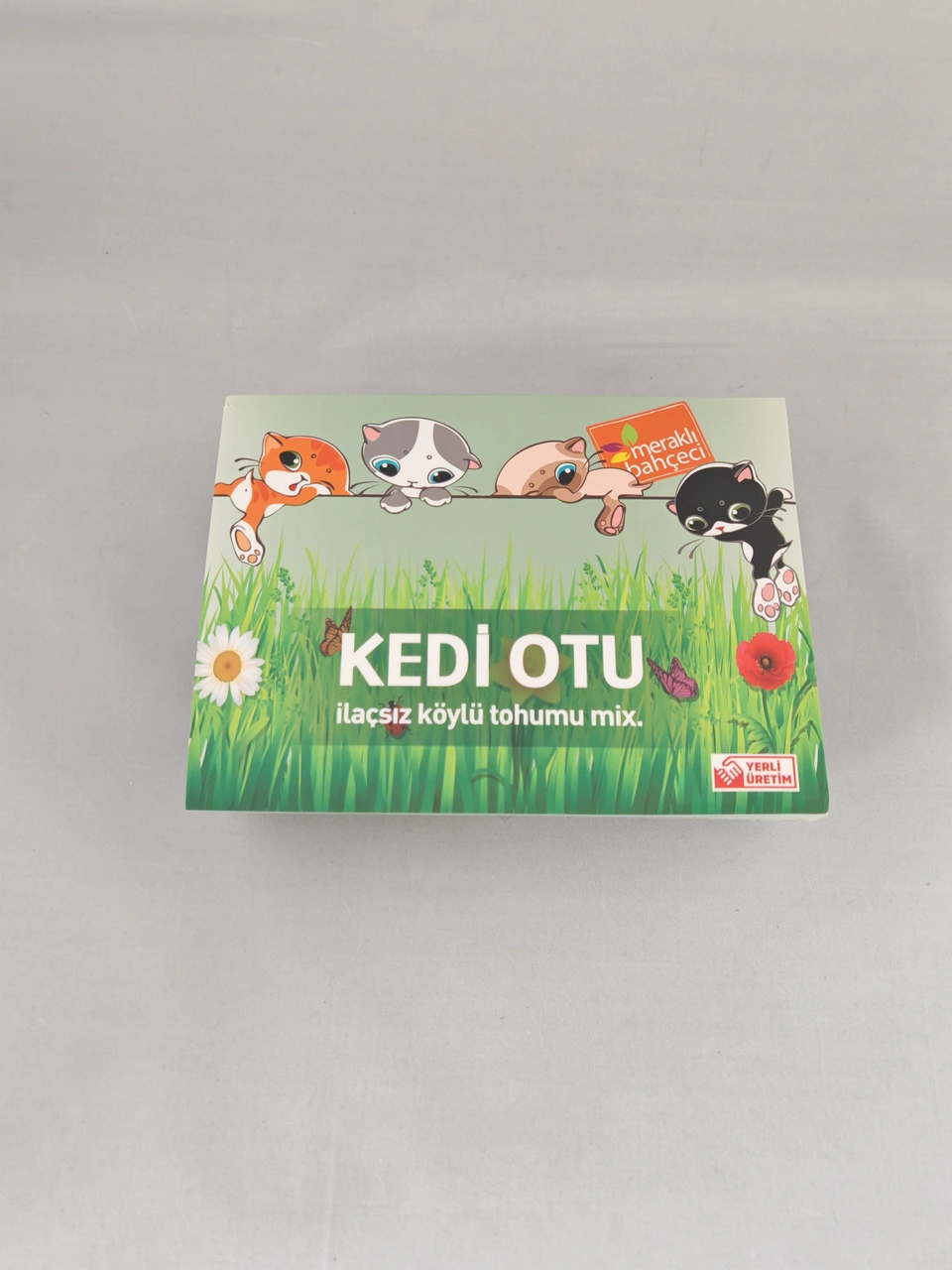 Kedi Otu Kit Kedi Çimi Set - Toprak, Saksı, Koruyucu File Ve Tohum Seti