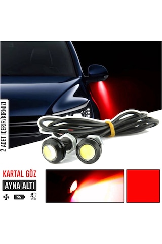 Kartal Göz Led Ayna Altı Led Eagle Eye Civatalı Kırmızı Renk 18mm Sts Oto Aksesuar