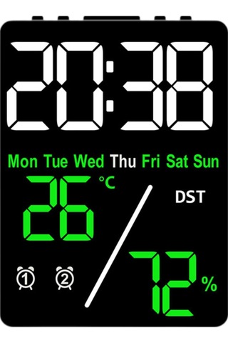 Suntek Çalar Saat Ev 2 Alarm Ayarları Yeşil-dijital-siyah