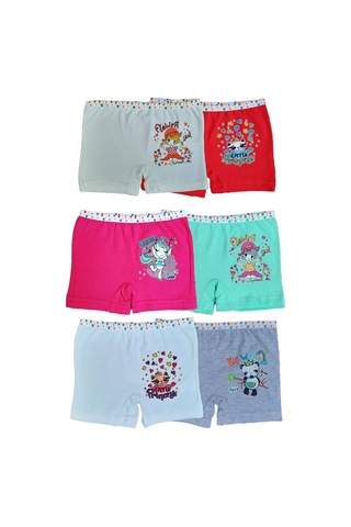 Dondeza 6Lı Kız Çocuk Renkli Likralı Pamuklu Boxer Külot (480847104)