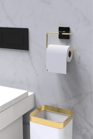 Karteya Yapışkanlı Gold Tuvalet Kağıdı Tutacağı/tuvalet Wc Kağıtlık Gold