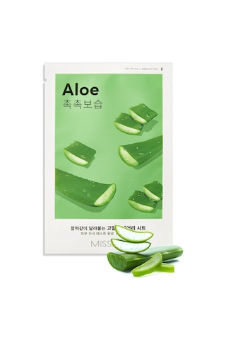 Missha Kuru Ciltler İçin Aloevera İçeren Nemlendirici Yaprak Maske 1 Adet Airy Fit Sheet Mask