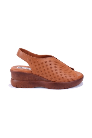 Dagoster Dza07-9972521405 Taba Günlük Ortopedik Deri Kadın Sandalet Taba