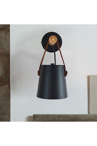 Reedark Siyah Ahşap + Demir Led Duvar Lambası, 110-240v, E27 Taban, Yatak Odası/balkon/otel İçin, Kolay Kurulum, Dayanıklı, Su Geçirmez Diğer