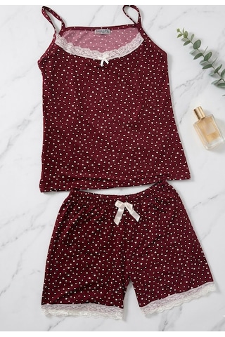 Miressa Askılı Pijama Takımı Bordo