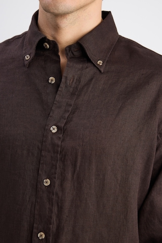 D'S Damat Ds Damat Comfort Kahverengi Düz Keten Gömlek 6hc02ap01304m Çok Renkli 2XL