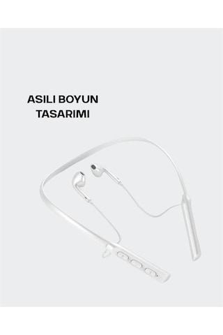 Bluetooth Kulaklık Uzun Pil Ömürlü Kablosuz Kulaklık Boyun Askılı, 100 Saat Kullanım