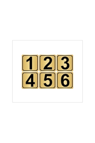 Metal Kapı,masa,dolap Numarası 3,5cmx3,5cm 6 Adet (1…6) Altın Renk Metal Metal Kapı,masa,dolap Numarası 3,5cmx3,5cm 6 Adet (1…6) Altın Renk Metal