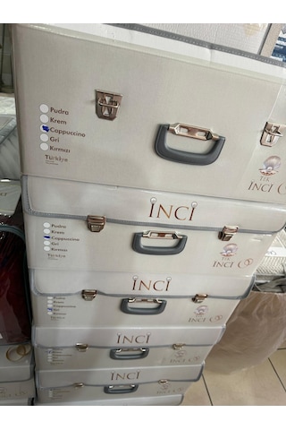 İnci 6 Parça Battaniye Set / Gelin Battaniye Seti Fransız Güpürlü Yatak Örtüsü Özel Kutulu Gönderim Pudra