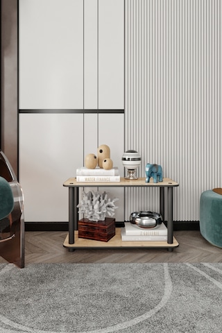 Dekoratif Masivo Kitaplık 2 Katlı 30x60 Dikdörtgen Çok Amaçlı Raf Safir Meşe Meşe