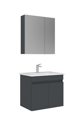 Orka Tivoli 65 Cm Mat Antrasit Banyo Dolabı Takımı Ve Boy Dolabı Antrasit