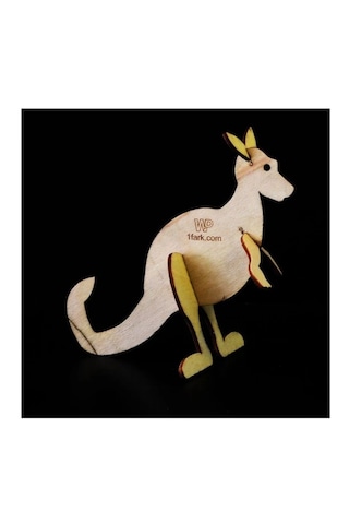 Ahşap Maket Hayvanlar Çocuklar Boyanabilir - Kanguru Boya Setli