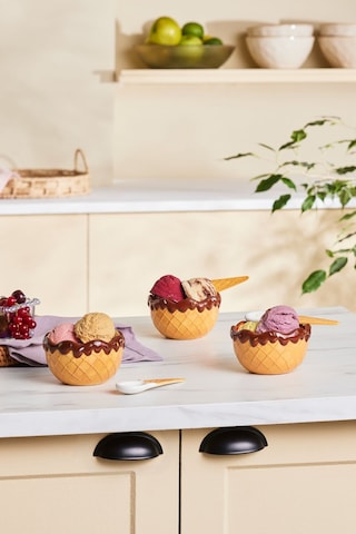 Karaca Chocolate Chip 3'lü Kaşıklı Dondurma Kasesi