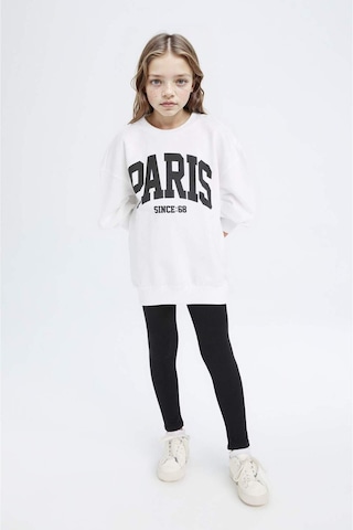 DeFacto Kız Çocuk 2'li Takım Baskılı Sweatshirt Uzun Tayt D6453A8NSWT34 Beyaz