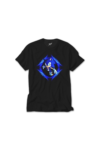 Sonic Blue Siyah Tişört Siyah