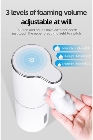 Otomatik Köpük Sabunluk Usb Şarjlı Akıllı Sensörlü Dispenser Beyaz