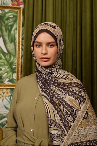 İpekhan New Collections Koleksiyon Soft Şal Siyah Kahve Krem 3047-06 Kahverengi