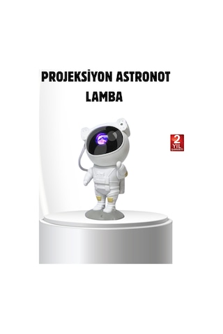 Müzikli Astronot Projeksiyon Lambası Yıldız Ay Efektli 1200mah Battery