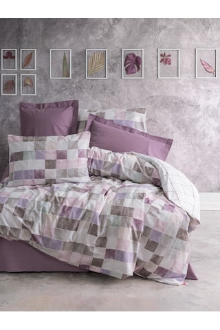 Cotton Box Minimal Çift Kişilik Nevresim Takımı Maro Gülkurusu Çok Renkli