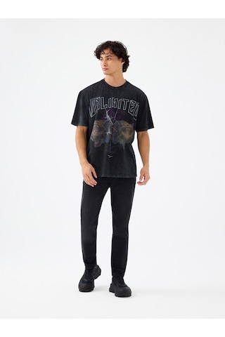Loose Fit Erkek Tshirt K.kol Gri