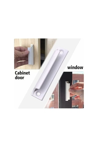2 Adet Beyaz Alüminyum Alaşımlı Kulp, Sürgülü Kapı Kolu, Balkon Kapı Kolu, Dolap Çekmece Kolu, Pencereler İçin, Vidalı Mobilya Donanımı
