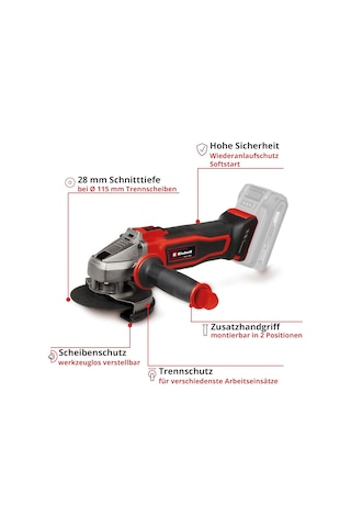 Einhell TE-AG 18/115-2 Lİ Solo Avuç Taşlama Makinesi - 4431166