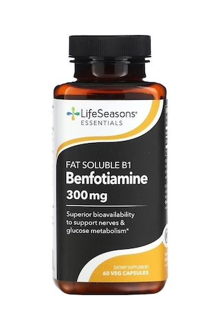 Lifeseasons, Fat Soluble B1 Benfotiamine, 300 Mg, 60 Veg Capsules 150 Mg Per Capsule
