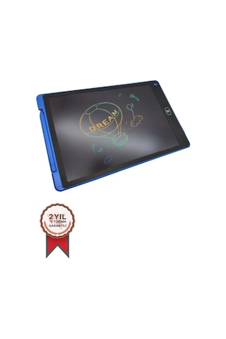 T12 Mavi Writing Tablet Lcd 12 Inç Dijital Kalemli Çizim Yazı Tahtası Beyaz