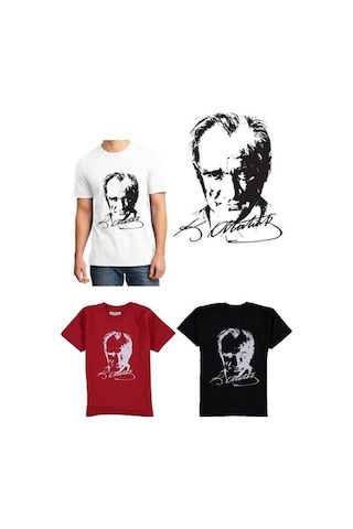 A.L.M Kids Atatürk Baskılı Ve Imzalı Kız Çocuk Tişört 5-14 Yaş