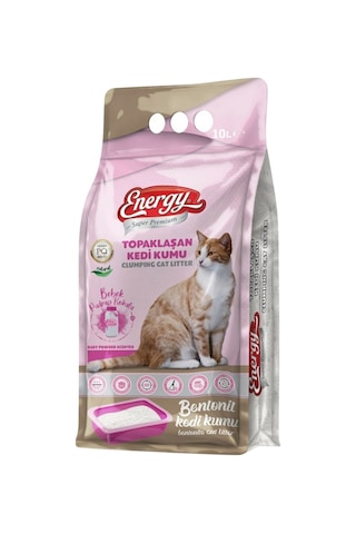 Energy Bebek Pudralı İnce Topaklaşan Bentonit Kedi Kumu 8 x 10 L