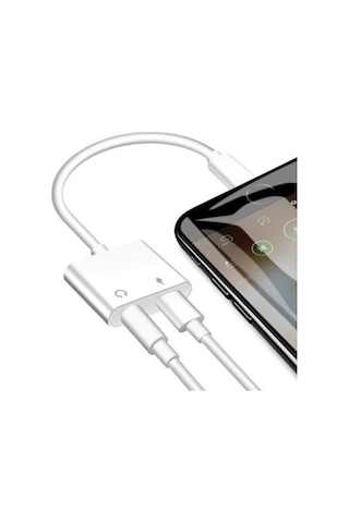2 İn 1 Lightning To 3.5mm Aux Kulaklık Ve Şarj Dönüştürücü Adaptör Kablo