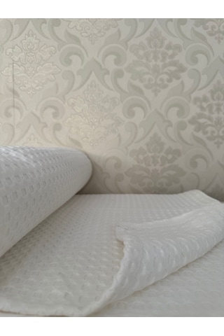 Premium %100 Pamuk Çift Kişilik Yazlık Pike, Yatak Örtüsü,terletmez Kumaş Beyaz Renk 240x200cm Beyaz