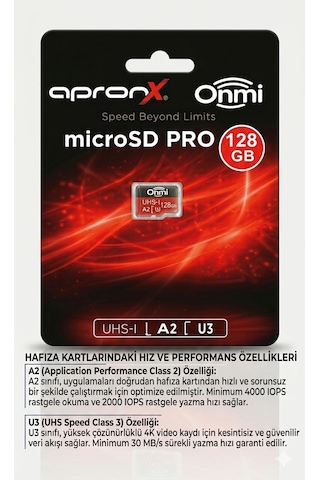Apronx 128gb Micro Sd A2 U3 Uhs-ı Tf Hafıza Kartı