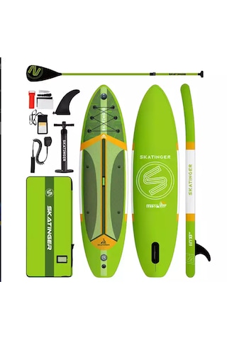 Plans Yeşil Stand Up Paddle Board 335x84x15 Cm Ölçülerinde Şişme Sörf Tahtası Full Set