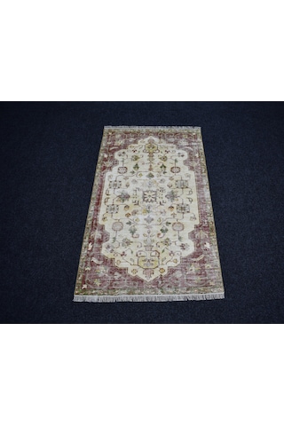 Zehra Abla Halı Vintage El Dokuma Benzersiz Eskitme İran Yün Halı 7465 Çok Renkli