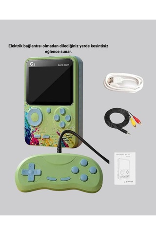 G5 Taşınabilir Retro Game Box 500 Oyunlu Şarjlı Mini Oyun Konsolu Çok Renkli