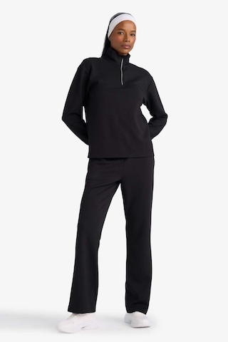 DeFacto -  Oversize Geniş Kalıp Yarım Fermuarlı Modal Sporcu Sweatshirt D7126AX25SP Siyah