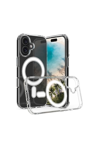 Nihcase Apple Uyumlu iPhone 16 Plus Kılıf Embos Magnetic Acrylic Tpu Kapak